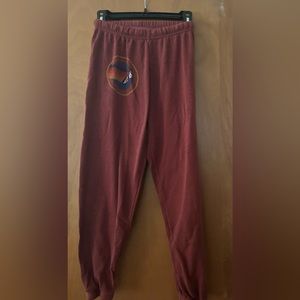 Maroon Aviatornation sweatpants